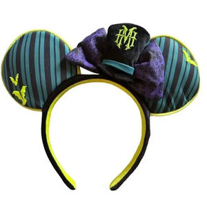 Disney Parks The Haunted Mansion Glow-in-the-Dark Mickey Mouse Ears Headband